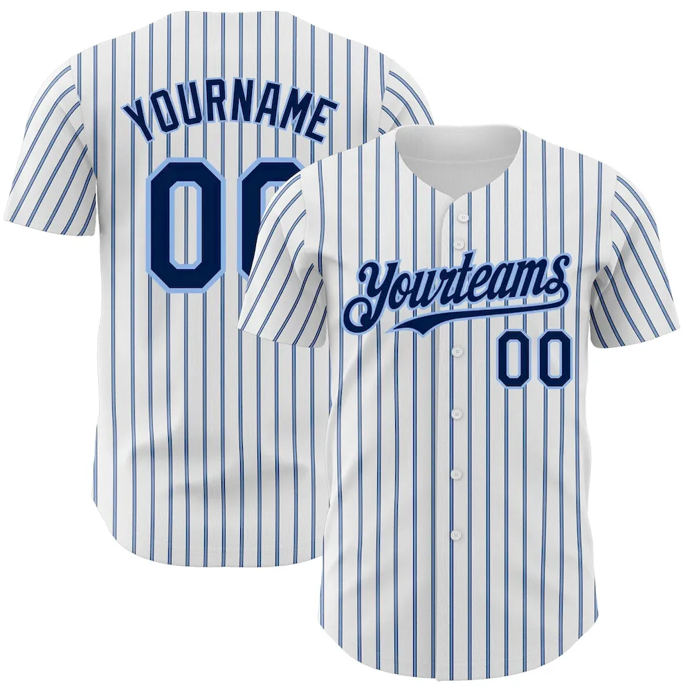 White1699.webp Custom White (Navy Light Blue Pinstripe) Navy-Light Blue Authentic Baseball Jersey - Image 1