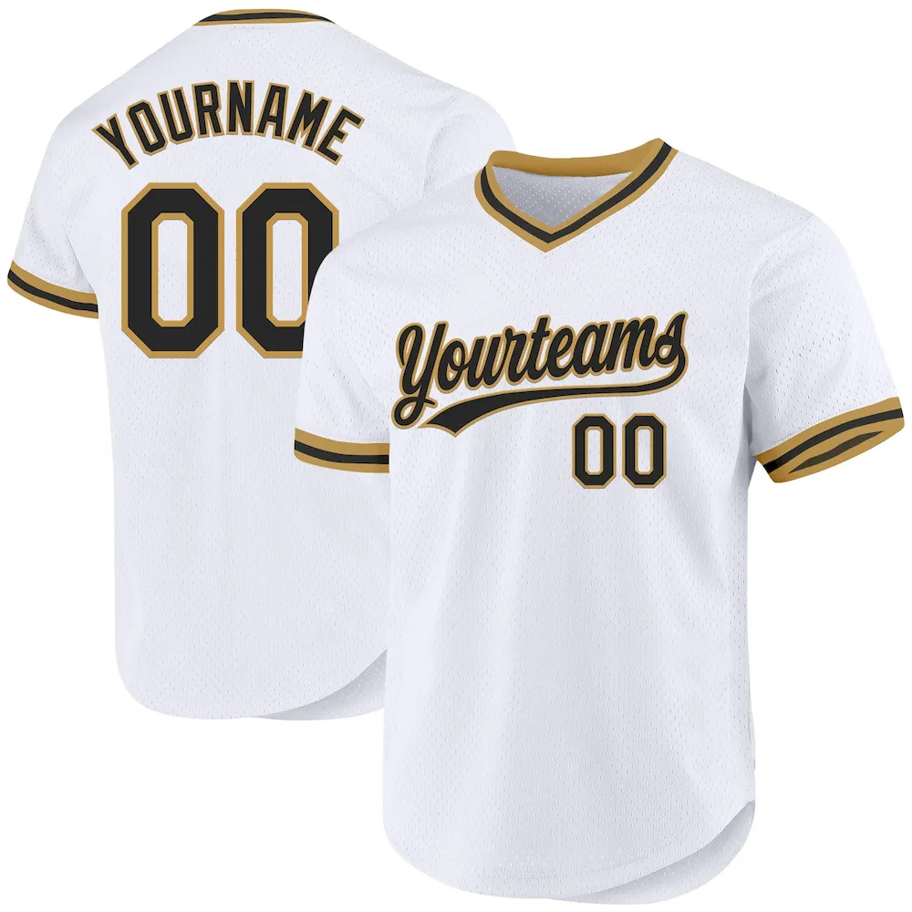 White2007.webp Custom White Black-Old Gold Authentic Throwback Baseball Jersey - Image 1